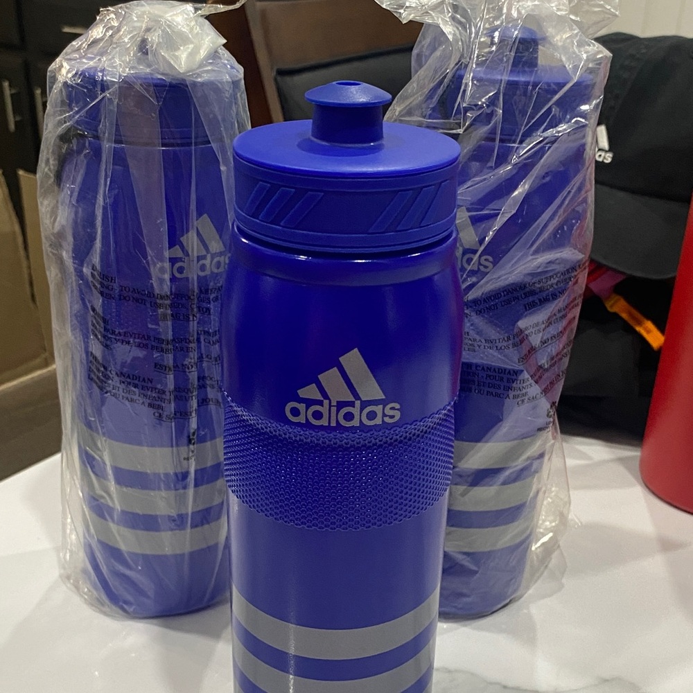 Set of 3 Adidas Blue Sports Bottle